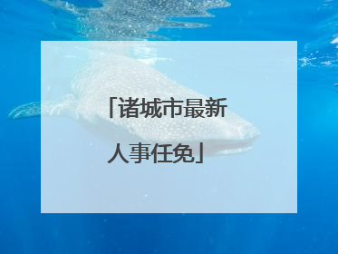诸城市最新人事任免